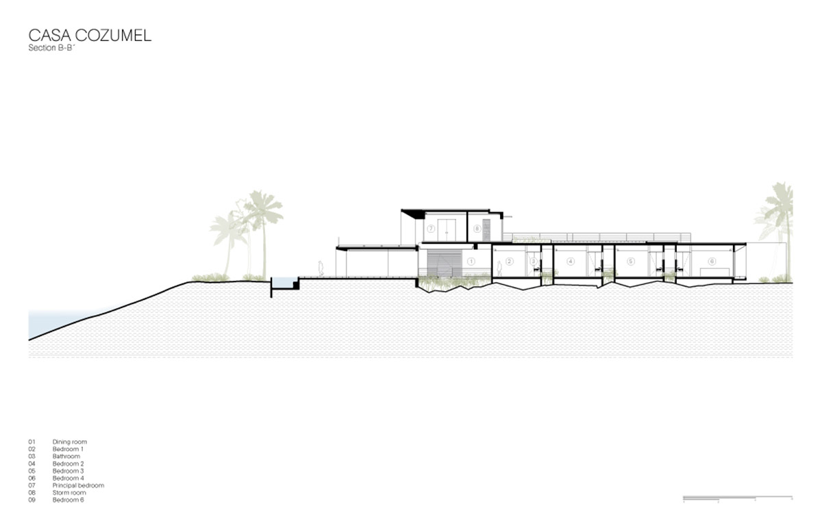 Sordo Madaleno Arquitectos' L-shaped residence disappears in a lush vegetation of Mexican island