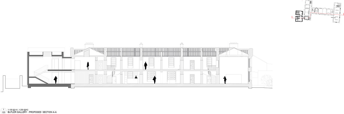 Mccullough Mulvin Architects adds two metal-clad volumes to convert former almshouse into art gallery