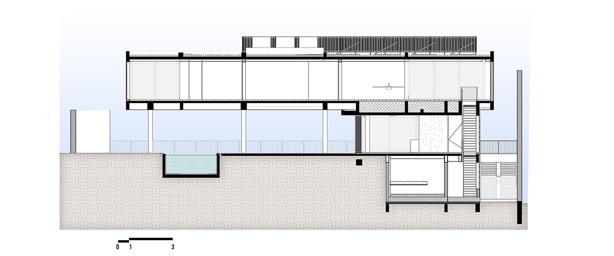 Perkins+Will's Cidade Jardim House features a large garden space under thin columns