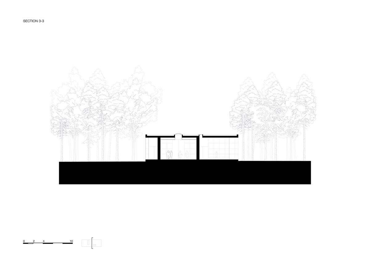 KAAN Architecten built serene Loenen Pavilion commemorating Dutch victims among pine trees
