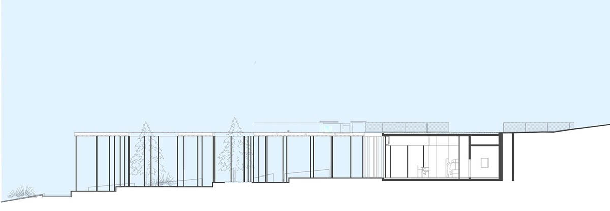 Yaniv Pardo Architects designs open coffee shop with slim columns in idyllic landscape of Jerusalem