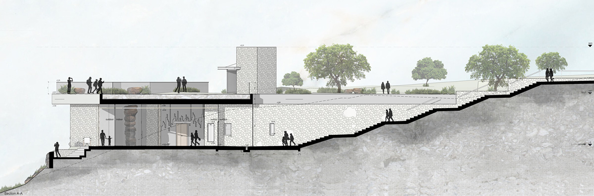 Raz Architects built this visitor center as mediational structure in an archeological site of Israel