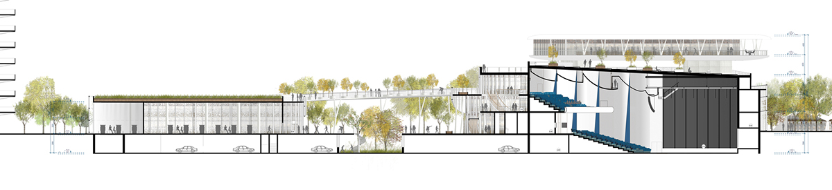 A+Architecture completes conference center and casino complex with circular walkways in France