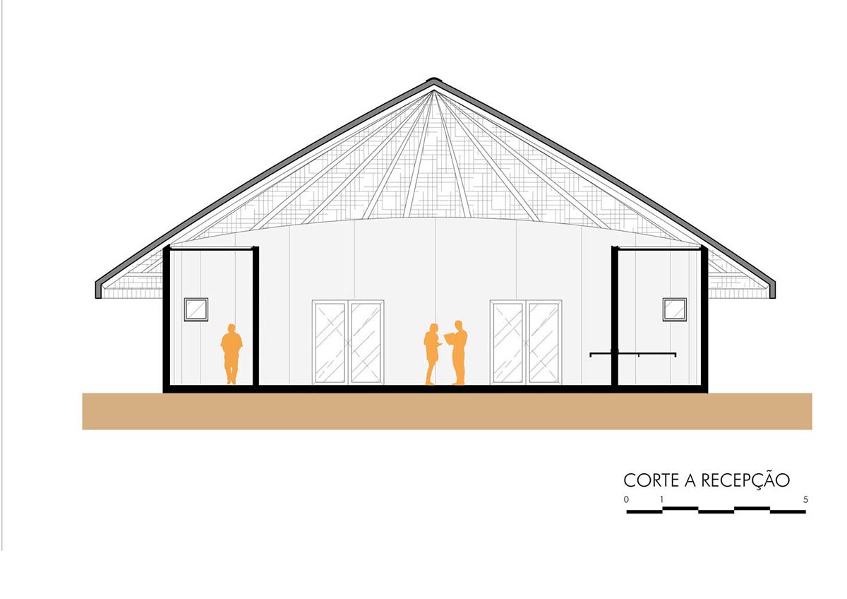 Lins Arquitetos Associados built village comprised of circular chalets overlooking coconut groves 