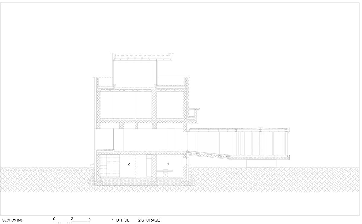 OFIS Architects renovates 1930s house with colonnaded and sloped pavilion in Slovenia 