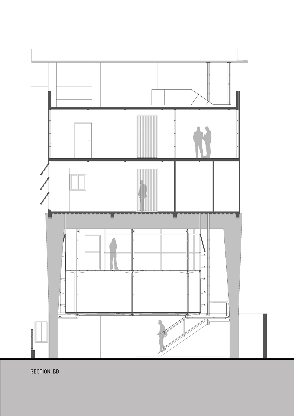 Funktion Design Studio’s Concrete Portals Carry and Suspend Office Spaces
