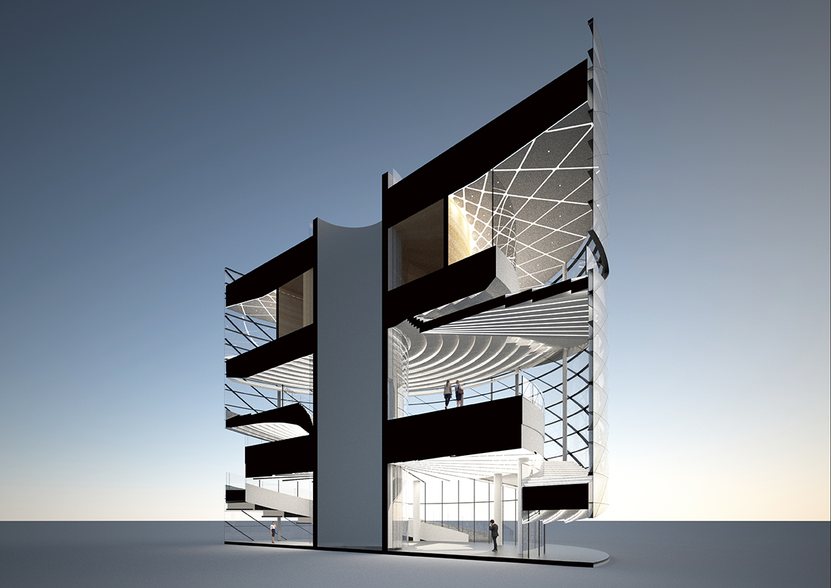 A Spiral Textile Center by Studio ATAH Adopts the Concept of Weaving