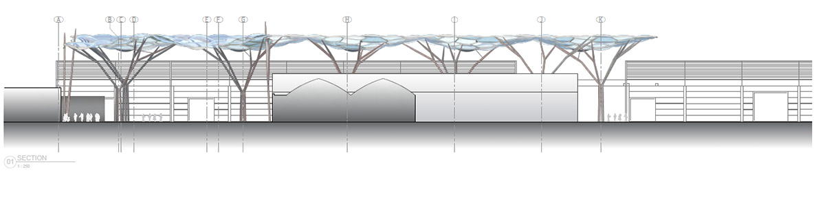 Maffeis Engineering adds wavy and translucent canopy to Veronafiere Trade Show ground in Italy