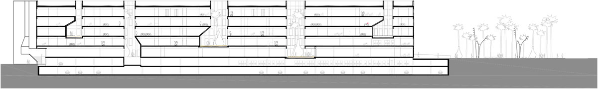 Mecanoo envisions Palace of Justice in Cordoba with cutouts and porous walls