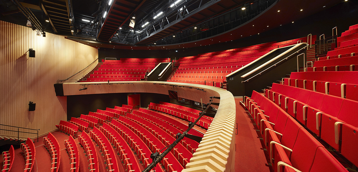 Studio Seilern Architects' circular shaped performing arts centre opened at Wellington College