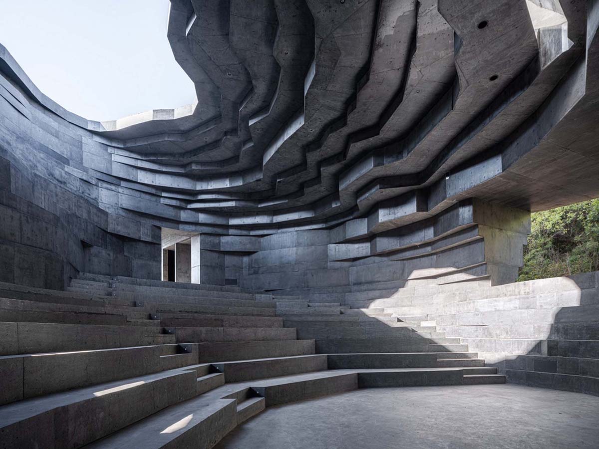 OPEN Architecture designs monolithic rock-like open-air concert hall in the north of Beijing