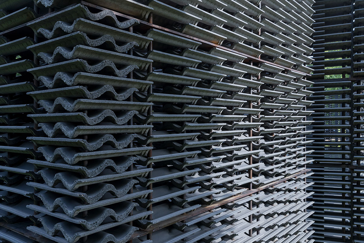 Frida Escobedo completes Serpentine Pavilion with dark colours and textured surfaces in London