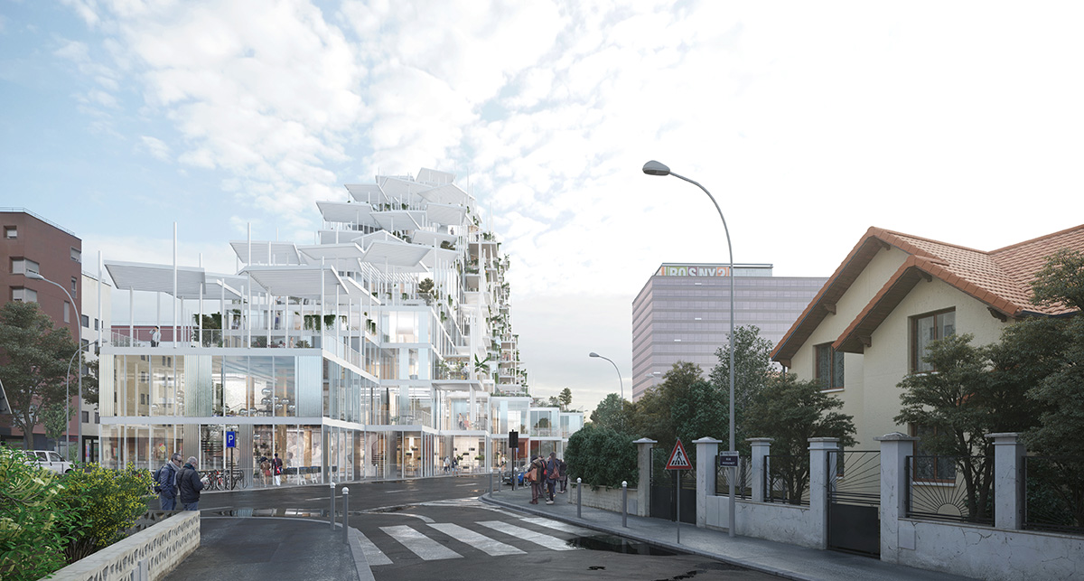 Sou Fujimoto, Nicolas Laisn&eacute;, Dimitri Roussel to build vertical village with irregular roofs in Paris
