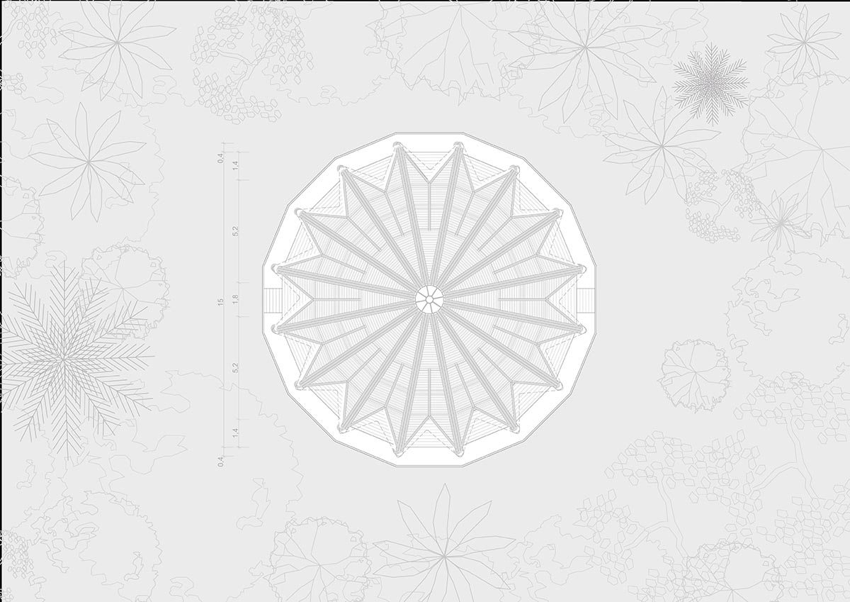 Birds' wings inform bamboo temple nestled in the Brazilian forest