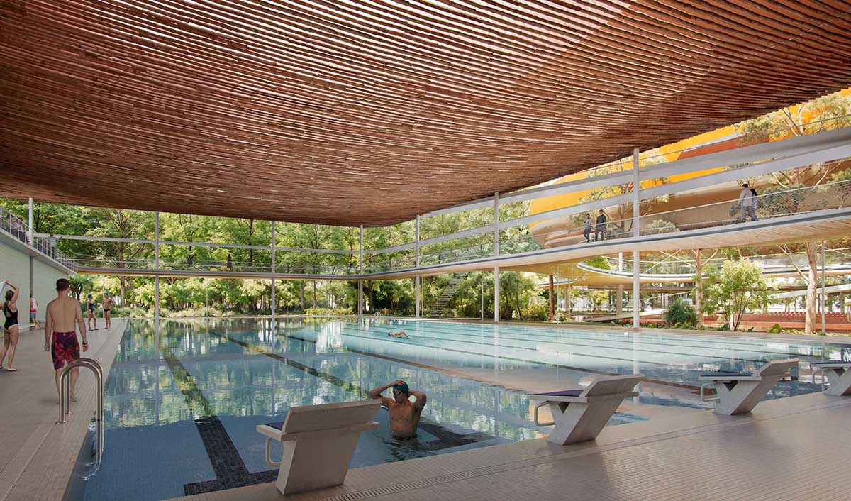 Selgascano unveils its proposal for pavilion-like sports center wrapped by ETFE membrane