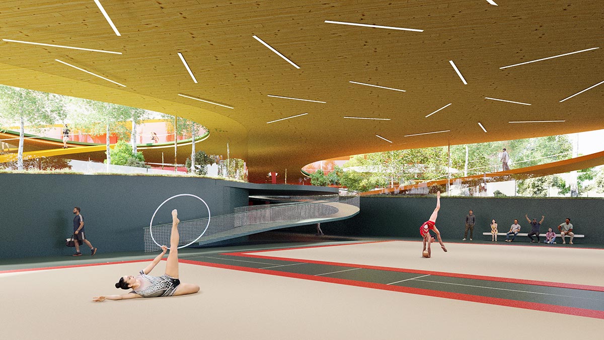 Selgascano unveils its proposal for pavilion-like sports center wrapped by ETFE membrane