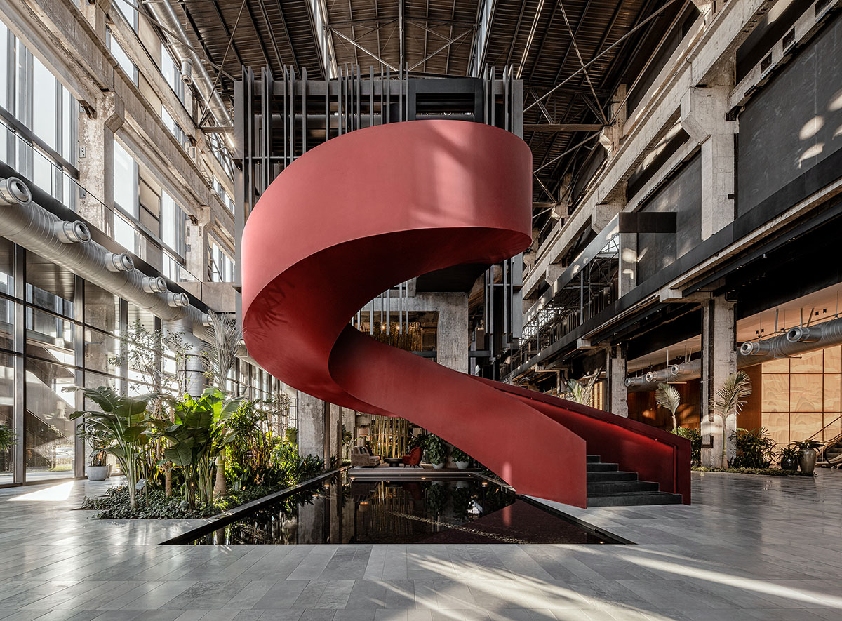 Lissoni & Partners converts abandoned building into a hotel by using industrial elements in Beijing 