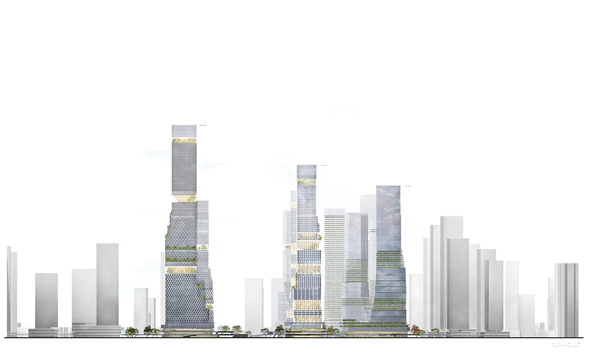 Mecanoo&rsquo;s winning proposal for Shenzhen North Station features 12 staggering skyscrapers
