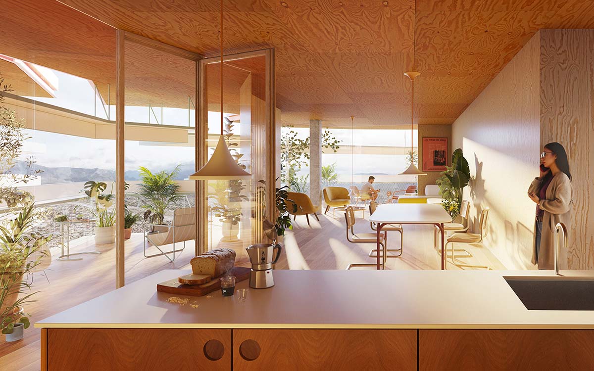 Selgascano and FRPO win competition for Rozafa Tower featuring a cracked colorful facade