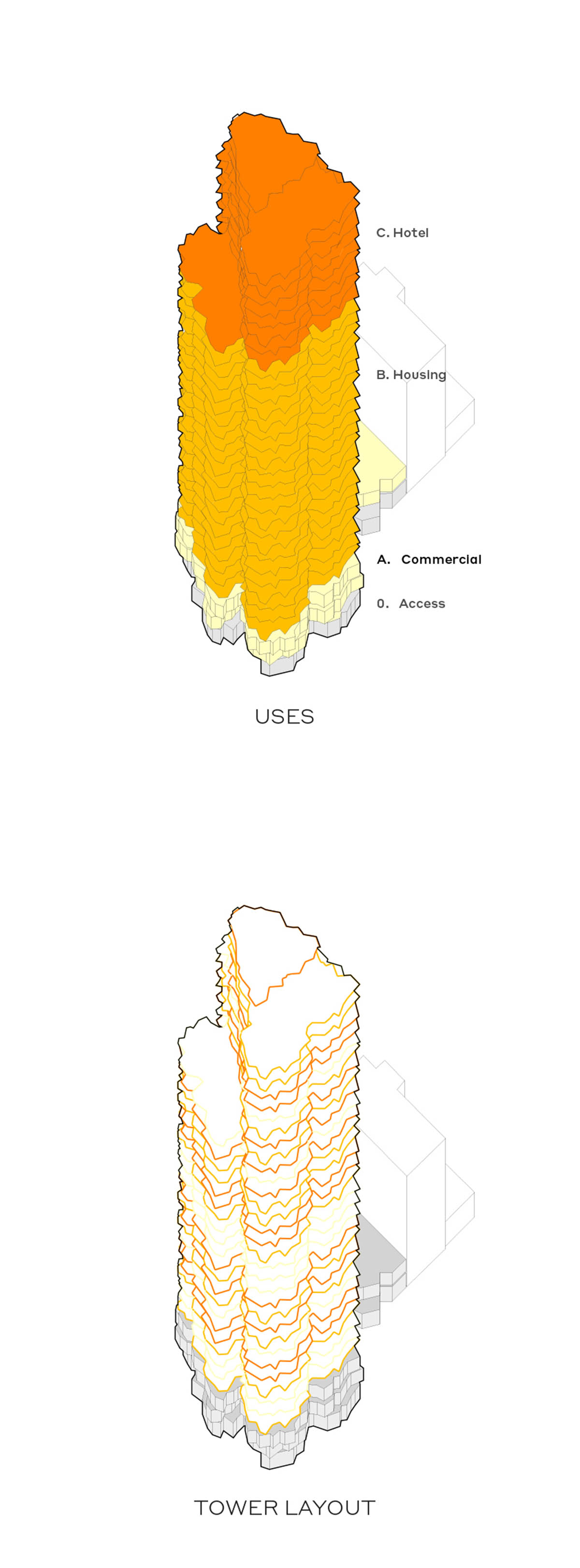 Selgascano and FRPO win competition for Rozafa Tower featuring a cracked colorful facade