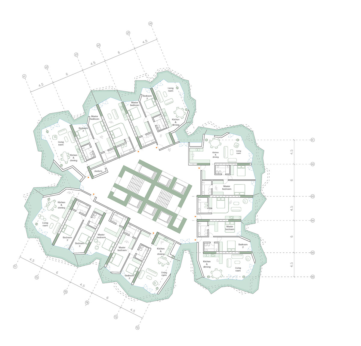 Selgascano and FRPO win competition for Rozafa Tower featuring a cracked colorful facade