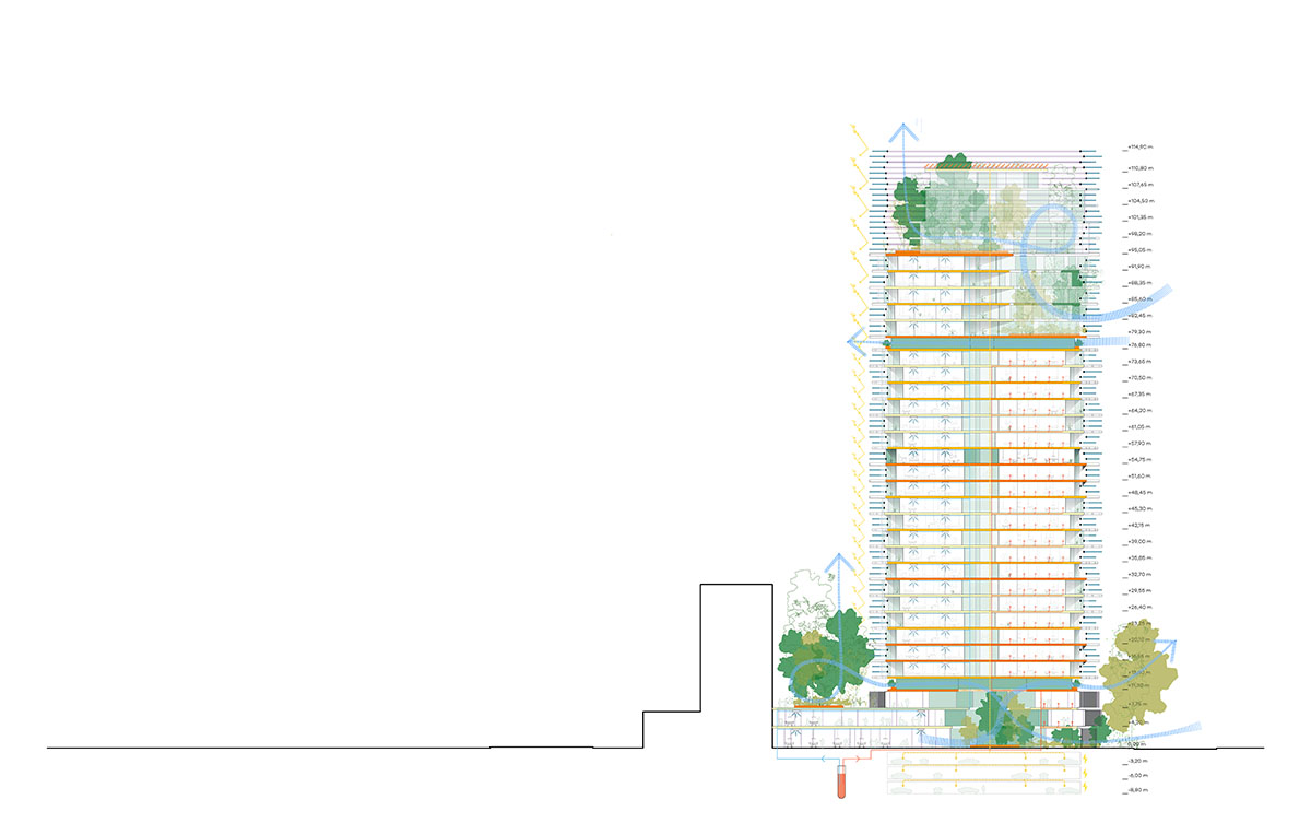 Selgascano and FRPO win competition for Rozafa Tower featuring a cracked colorful facade
