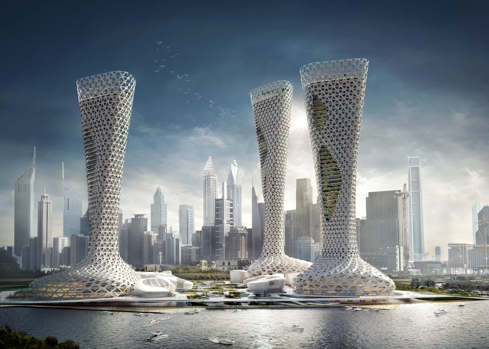 Amorphou Studio proposes symbiotic towers in response to Dubai's climatic conditions