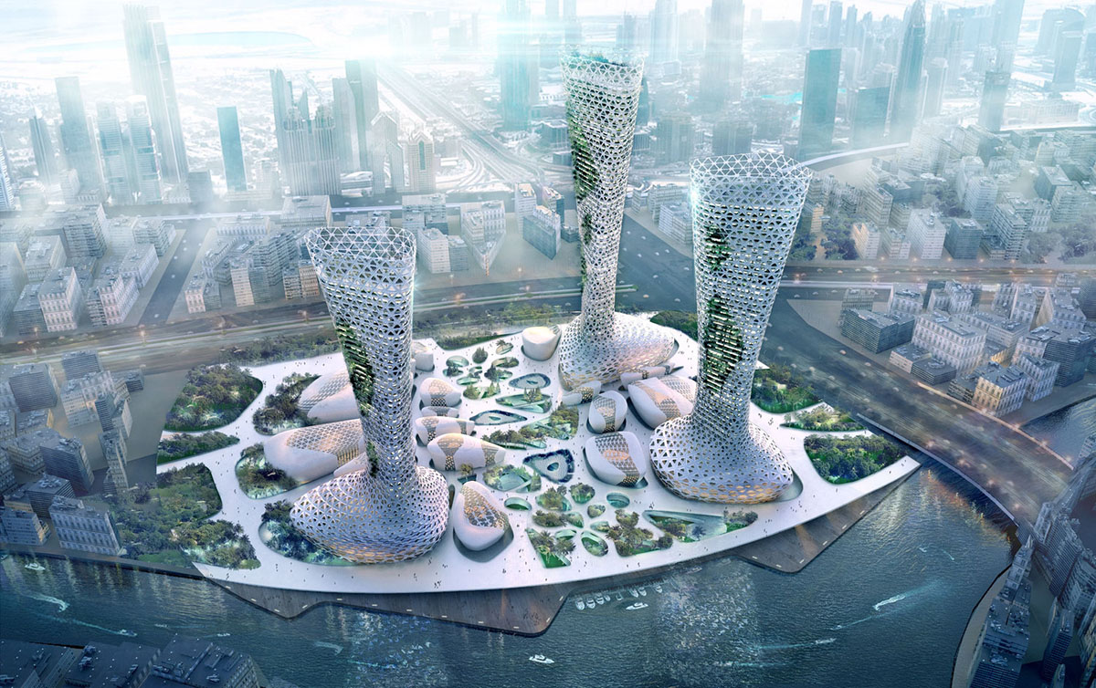 Amorphou Studio proposes symbiotic towers in response to Dubai's climatic conditions