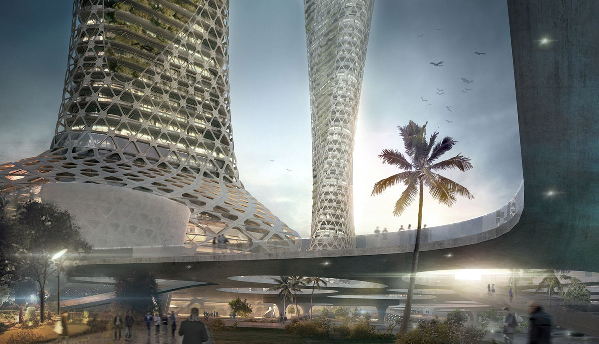 Amorphou Studio proposes symbiotic towers in response to Dubai's climatic conditions