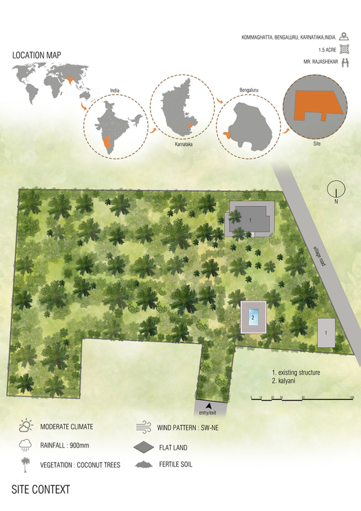 Parallax designs black weekend house raised on slender stilts within coconut trees in Bangalore