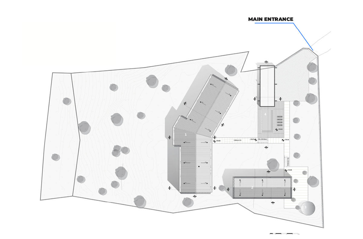 The stone and wood Tbilisi residence integrates architecture with the natural landscape