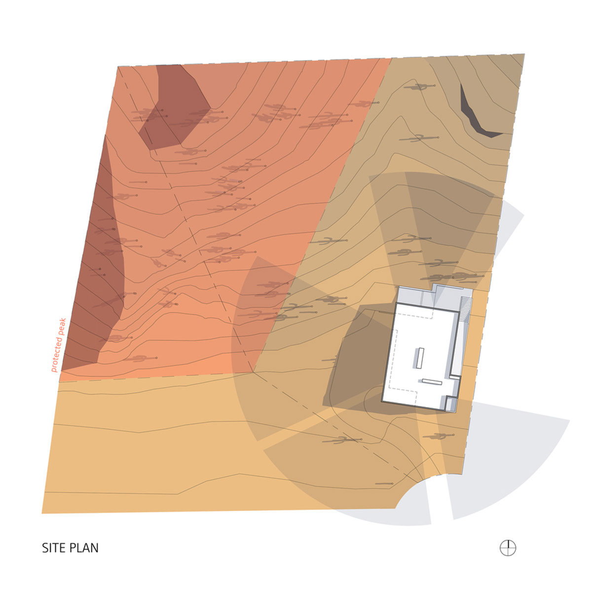 HK Associates Inc frames desert oasis with Ventana House featuring geometric protrudings in Tucson