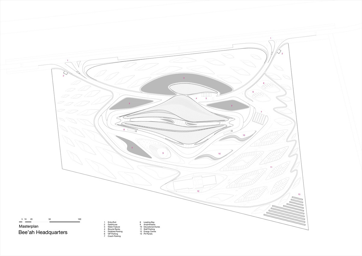 Zaha Hadid Architects' Bee'ah Headquarters Takes Shape In UAE