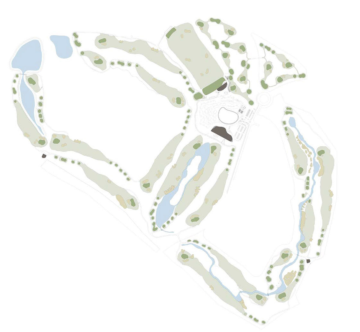 Smooth curves of a golf clubhouse by Oppenheim Architecture are derived from the natural desertscape