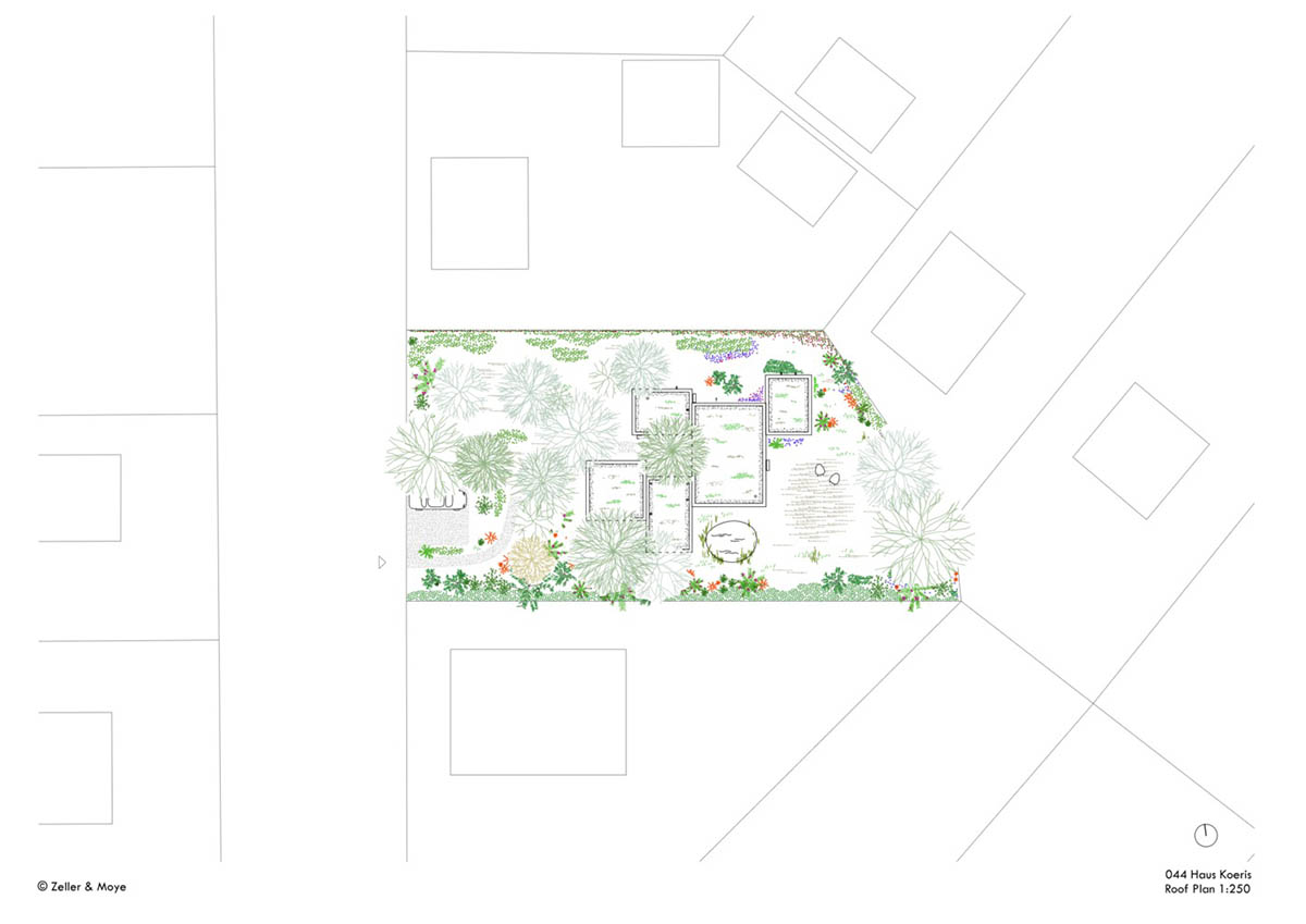 Zeller & Moye built private residence composed of interlocked timber cabins among pine trees