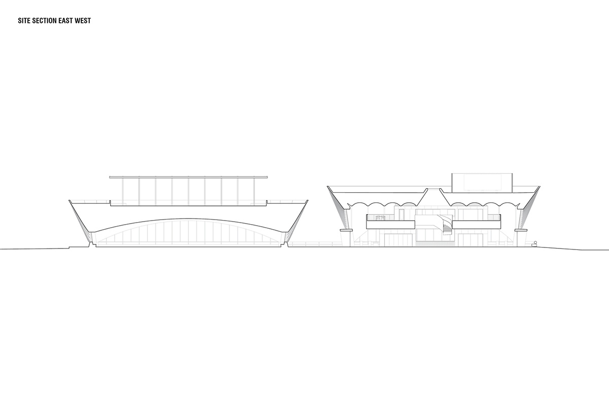 Adjaye Associates designs rose-pigmented cultural center made of three pavilions in Florida