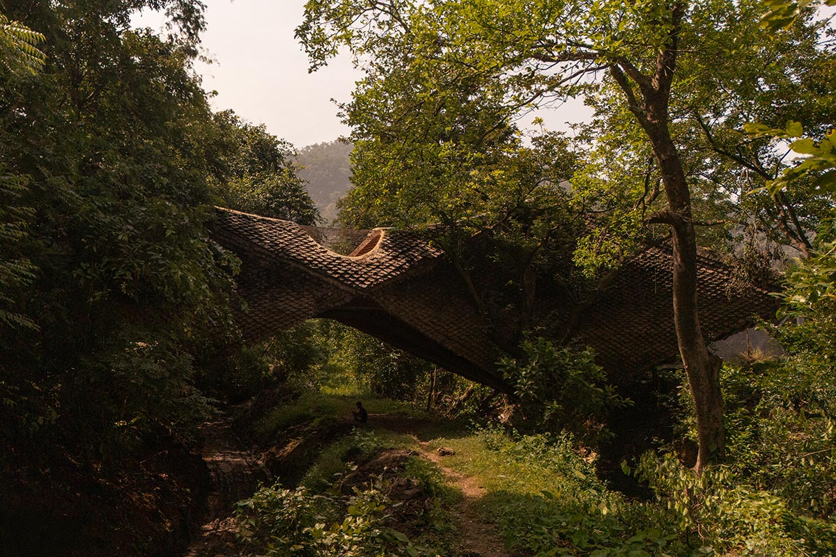 The bridge that became a house and resembled a cocoon in Karjat, designed by Wallmakers
