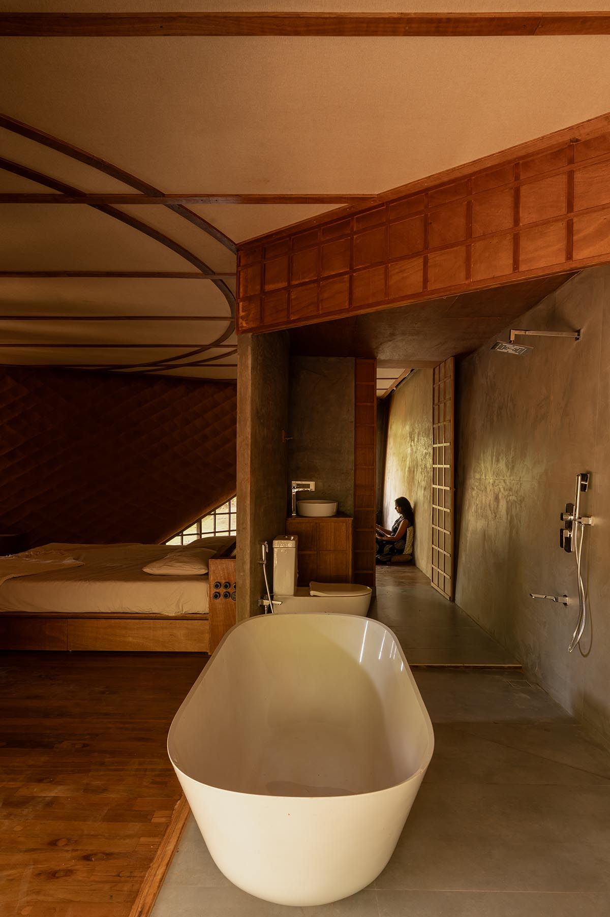 The bridge that became a house and resembled a cocoon in Karjat, designed by Wallmakers