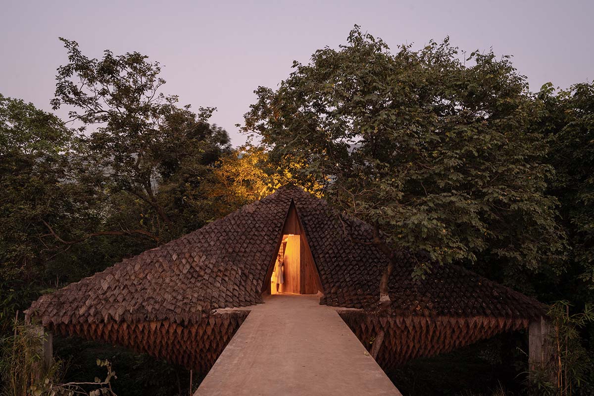 The bridge that became a house and resembled a cocoon in Karjat, designed by Wallmakers