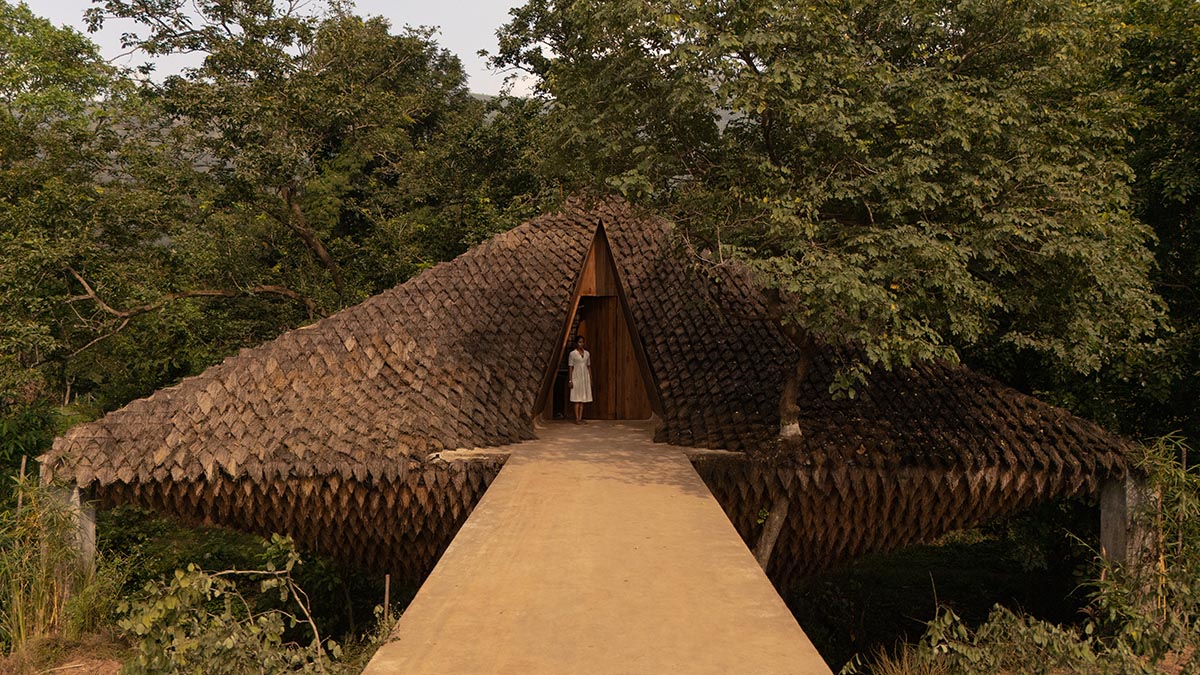 The bridge that became a house and resembled a cocoon in Karjat, designed by Wallmakers