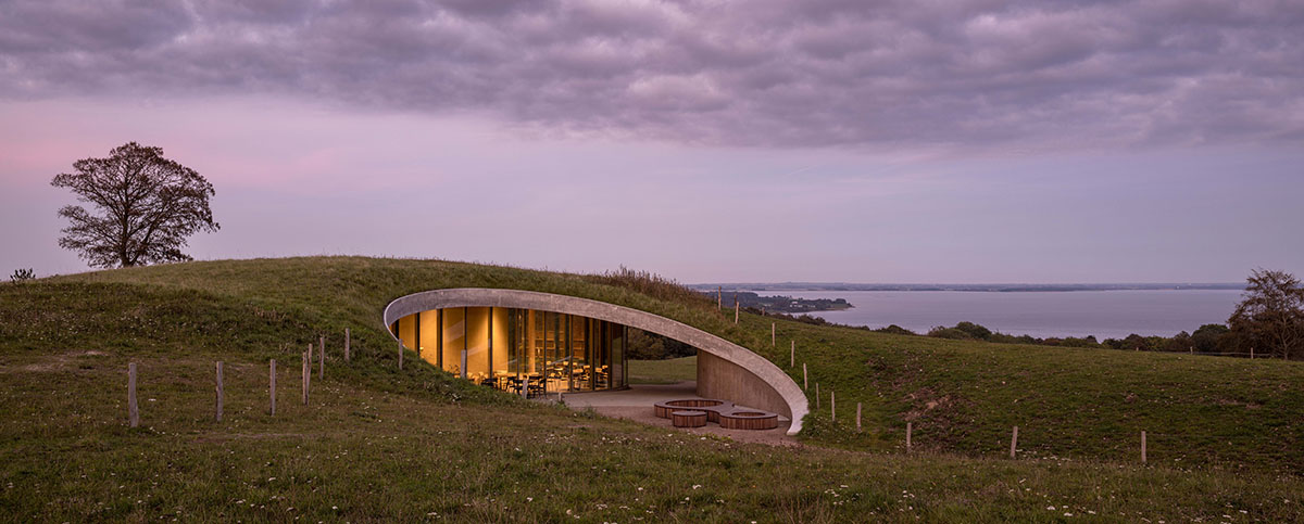 CEBRA designs visitors center mimicking undulating landscape and hills of Skamlingsbanken in Denmark