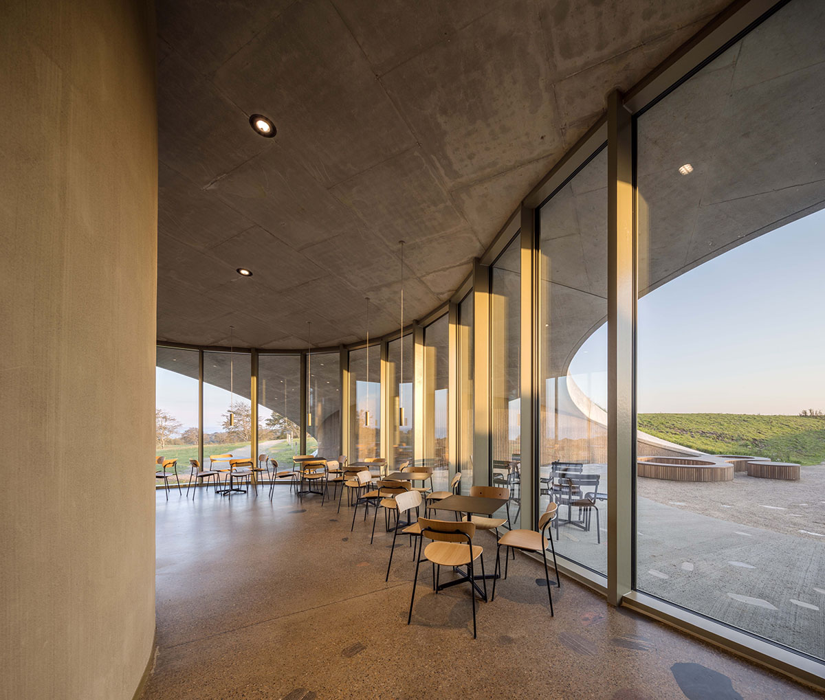 CEBRA designs visitors center mimicking undulating landscape and hills of Skamlingsbanken in Denmark