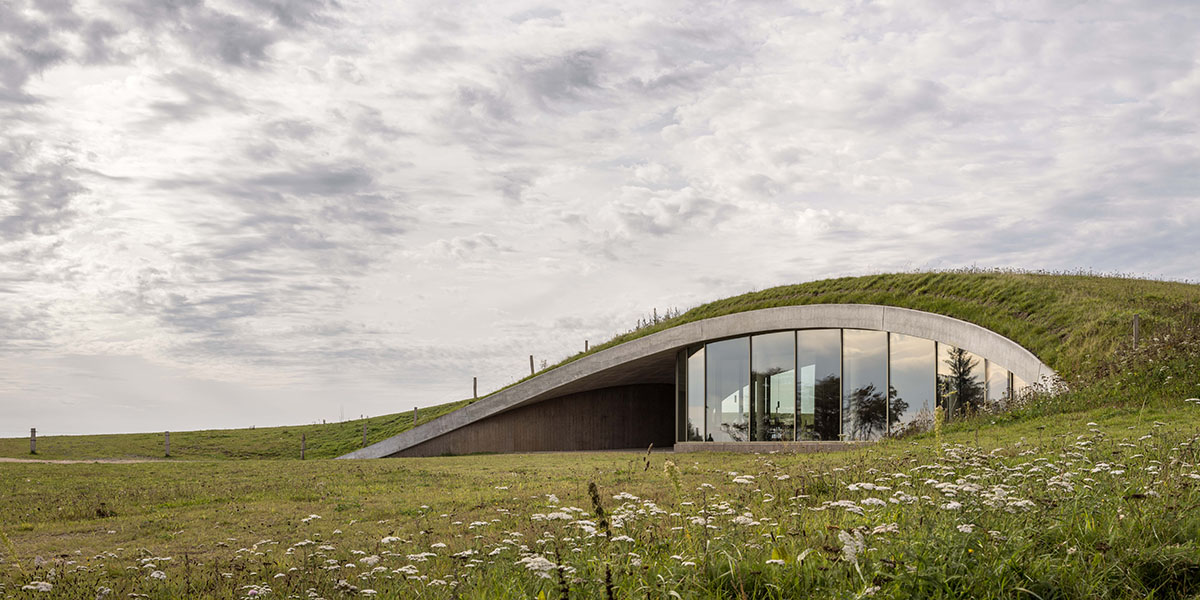 CEBRA designs visitors center mimicking undulating landscape and hills of Skamlingsbanken in Denmark