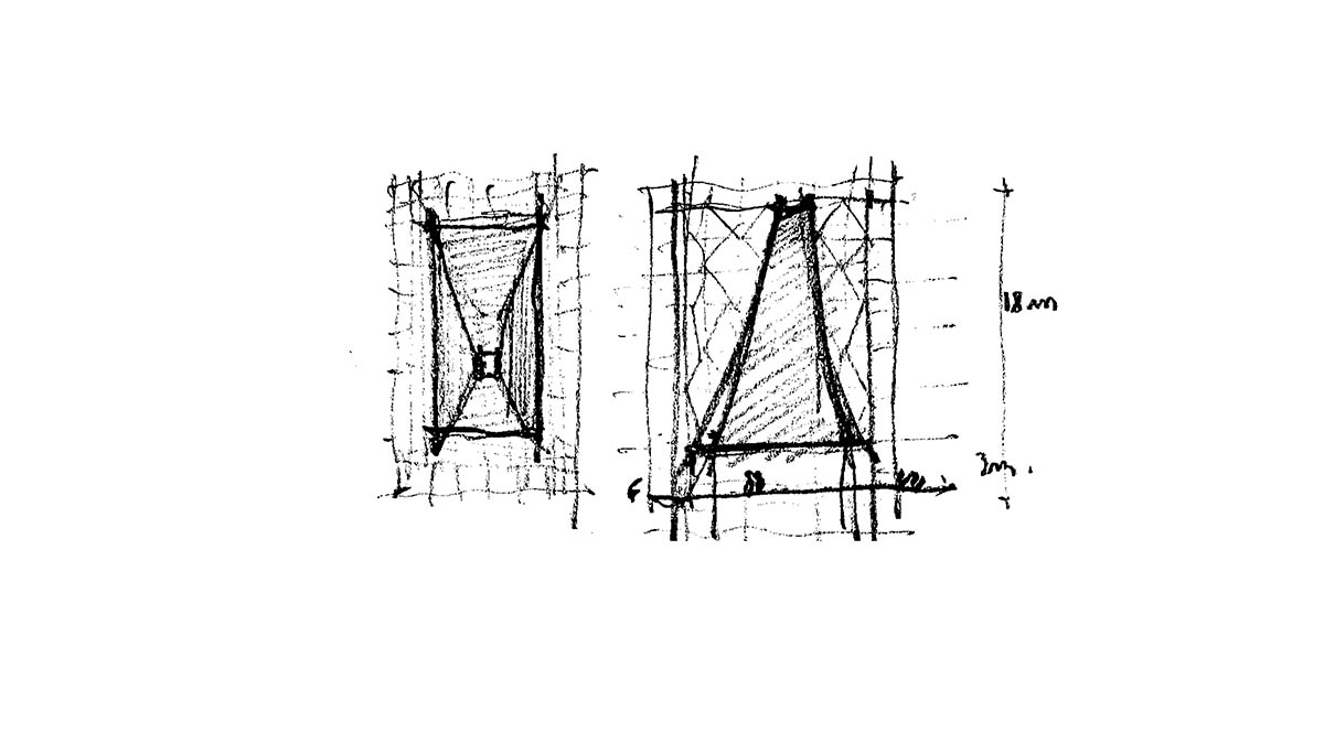 Aire Pavilion wrapped by giant scaffolding represents 