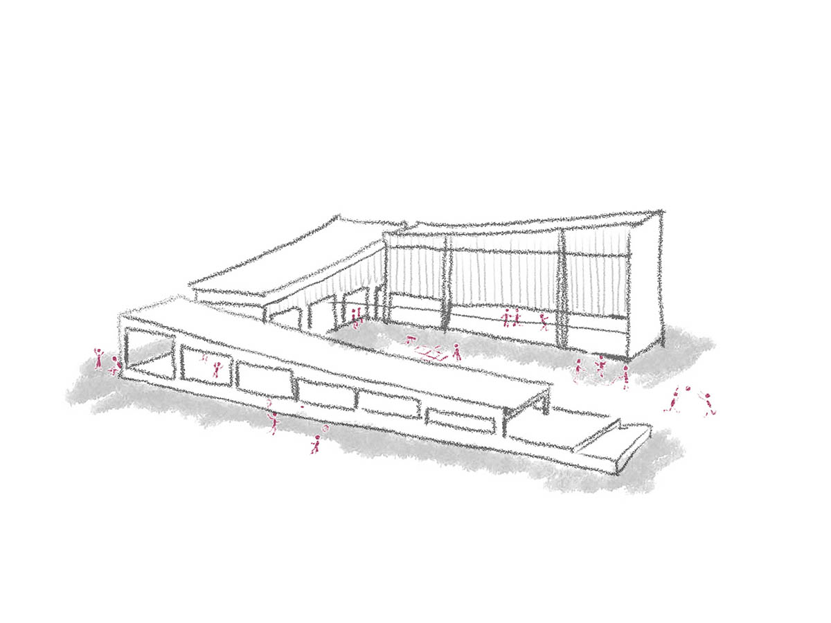 Staggered volumes define educational and cultural centre shaped around the pond in China