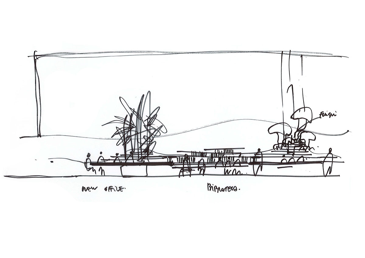 Mario Cucinella Architects installs landscape block to discuss circular economy and reuse in Milan