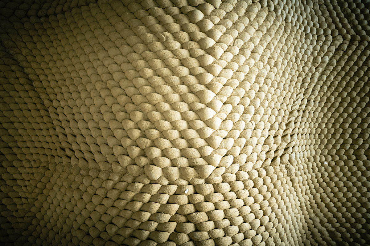 Gramazio Kohler Research used 30,000 soft clay bricks to install undulating clay rotunda in Bern