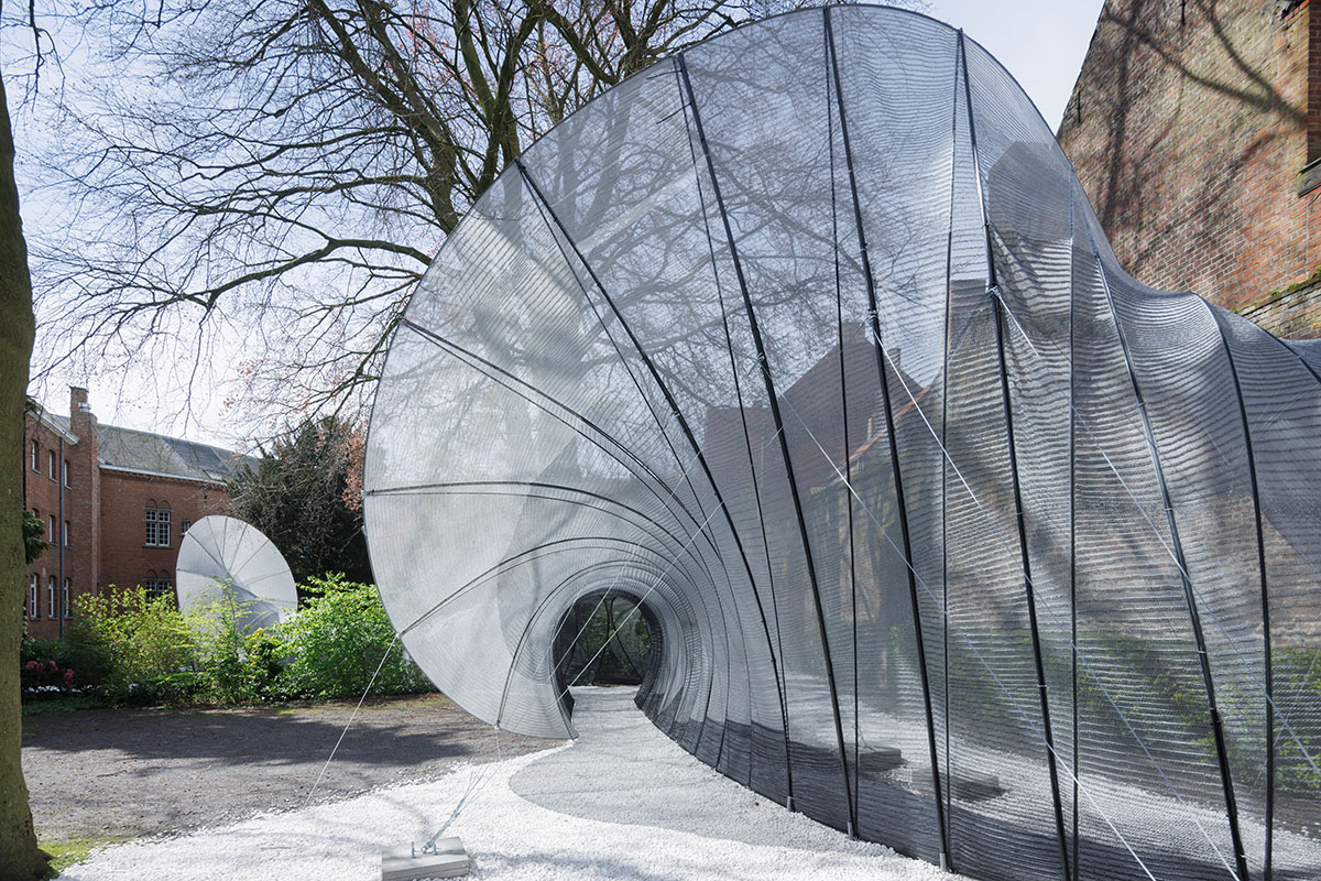 SO-IL creates passage made from 3D knit textile for Bruges Triennial 2024