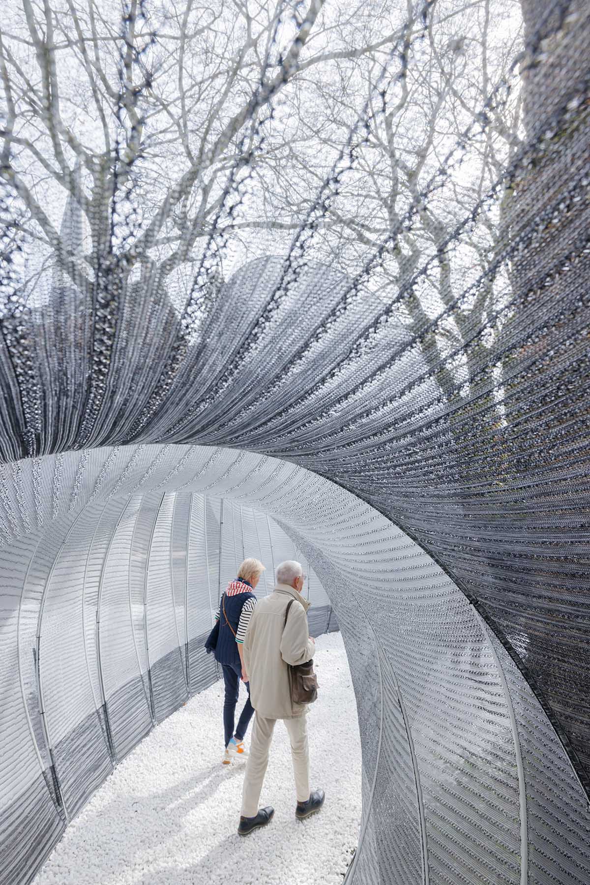SO-IL creates passage made from 3D knit textile for Bruges Triennial 2024