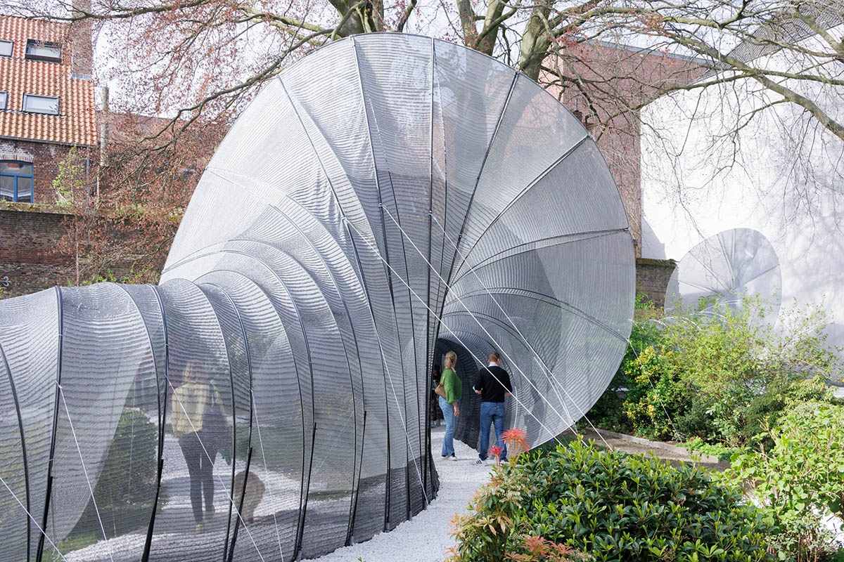 SO-IL creates passage made from 3D knit textile for Bruges Triennial 2024